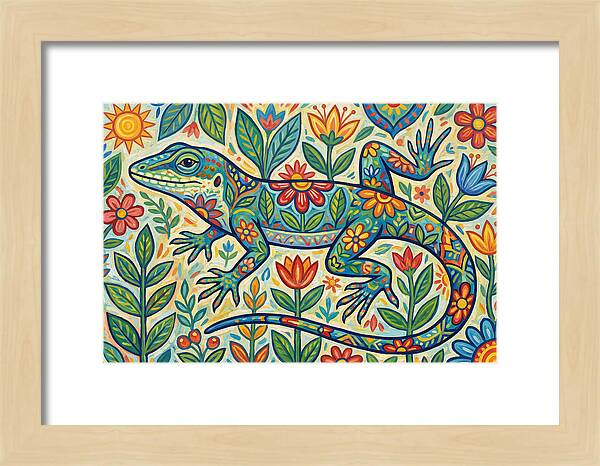Folk Art Anole Lizard