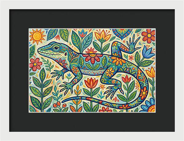 Folk Art Anole Lizard