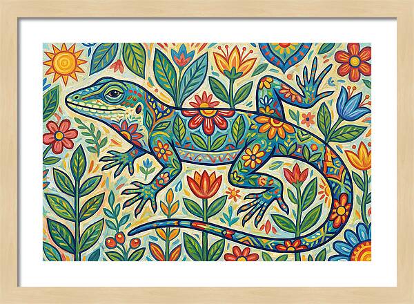 Folk Art Anole Lizard