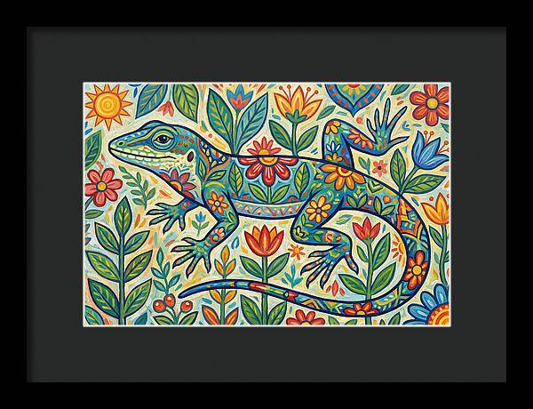 Folk Art Anole Lizard