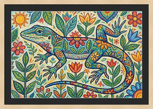 Folk Art Anole Lizard