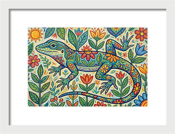 Folk Art Anole Lizard