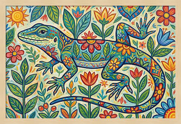 Folk Art Anole Lizard
