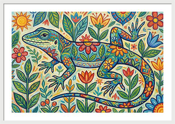 Folk Art Anole Lizard