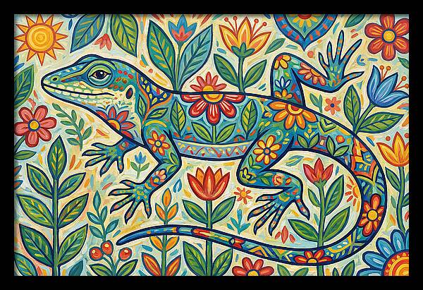 Folk Art Anole Lizard