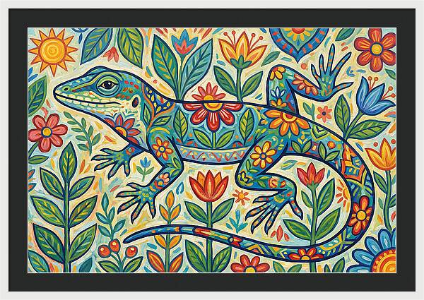 Folk Art Anole Lizard