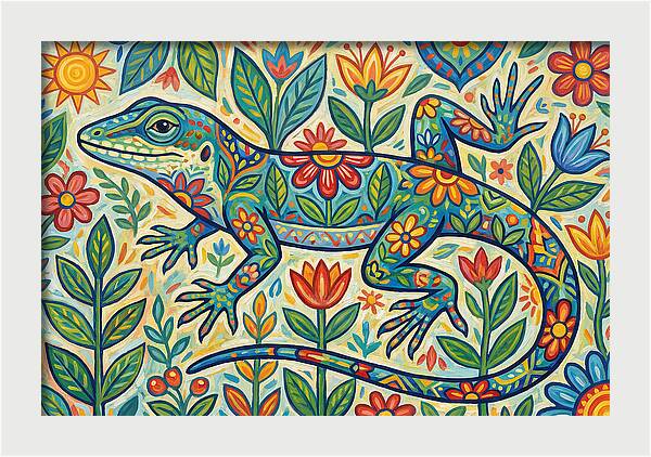 Folk Art Anole Lizard