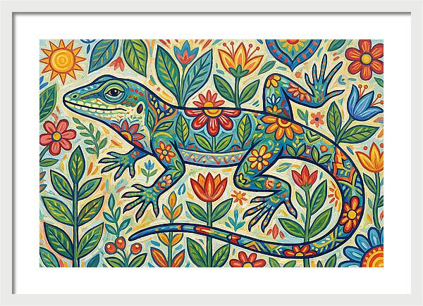 Folk Art Anole Lizard