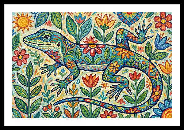 Folk Art Anole Lizard