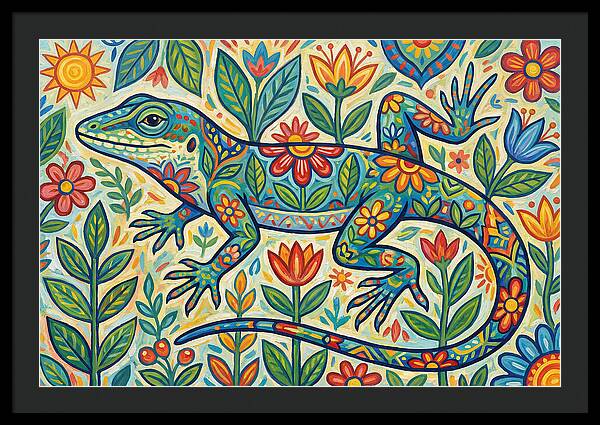 Folk Art Anole Lizard