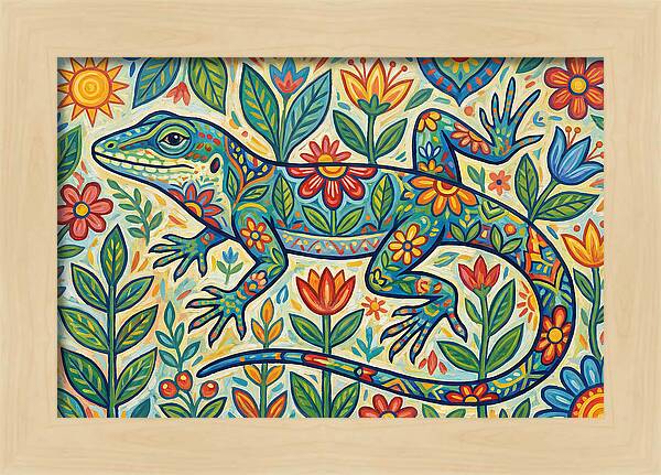 Folk Art Anole Lizard