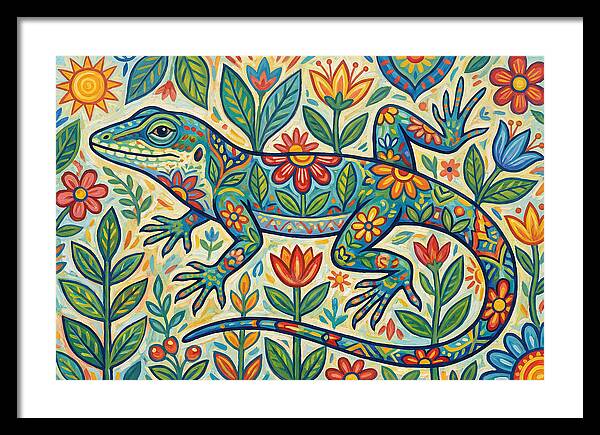 Folk Art Anole Lizard