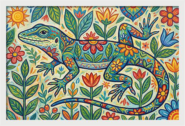 Folk Art Anole Lizard