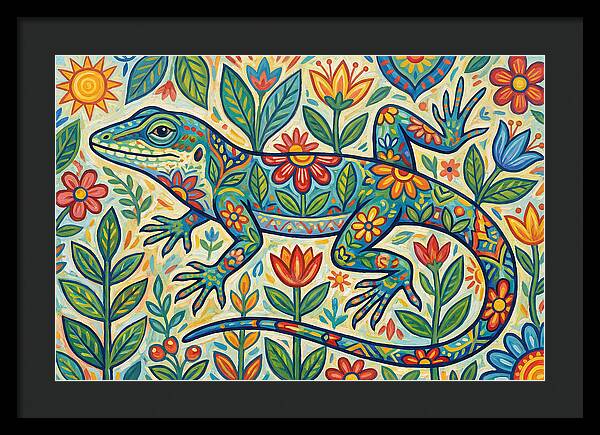 Folk Art Anole Lizard