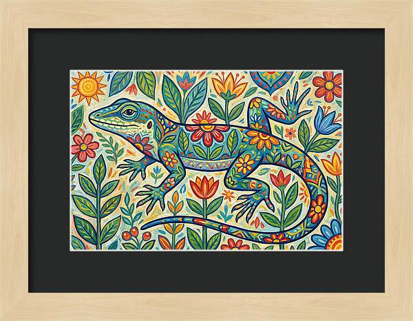 Folk Art Anole Lizard