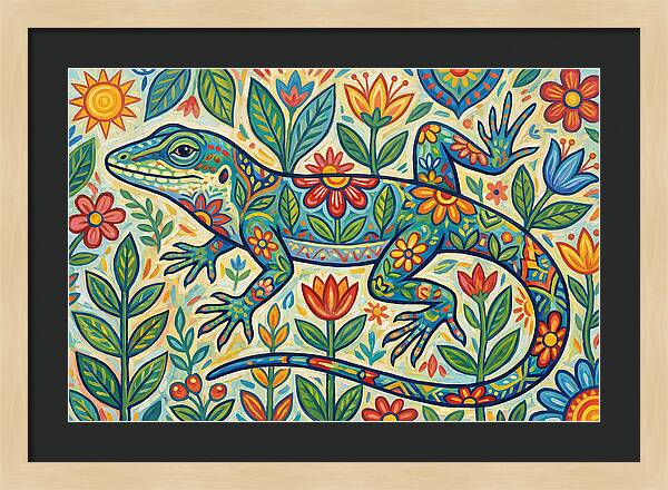 Folk Art Anole Lizard