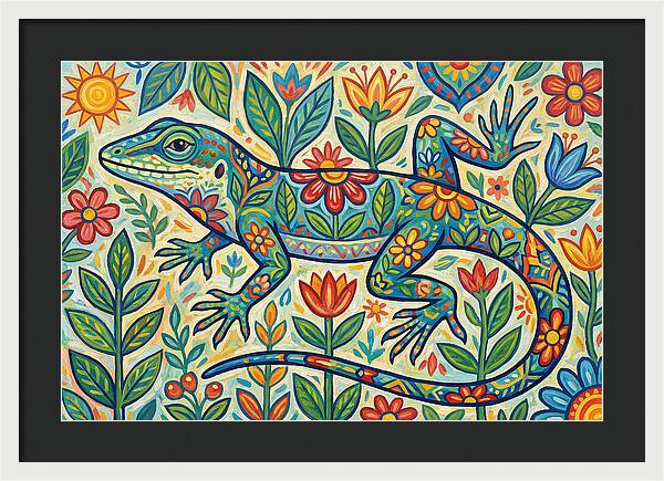 Folk Art Anole Lizard