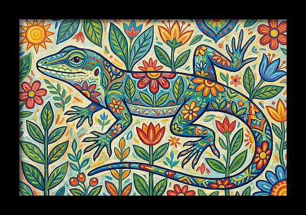 Folk Art Anole Lizard