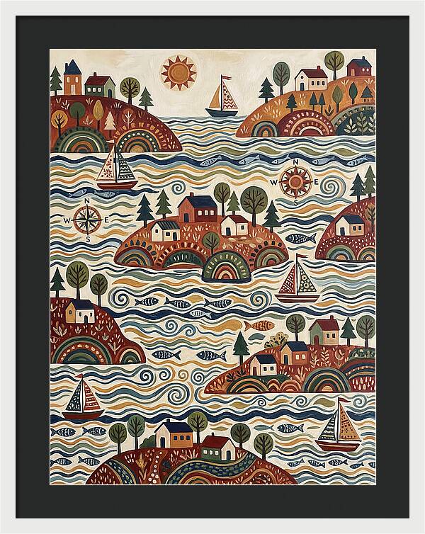 Folk Art Archipelago Landscape