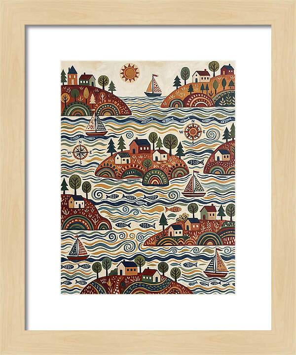 Folk Art Archipelago Landscape