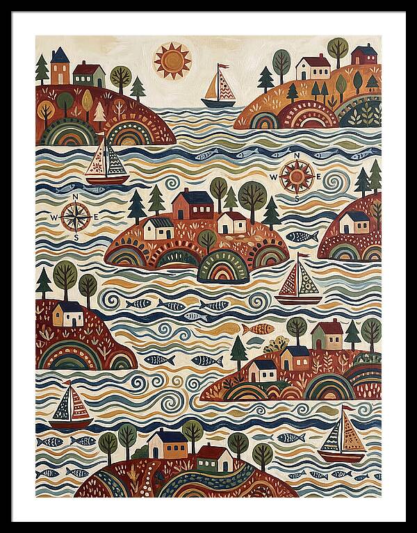 Folk Art Archipelago Landscape