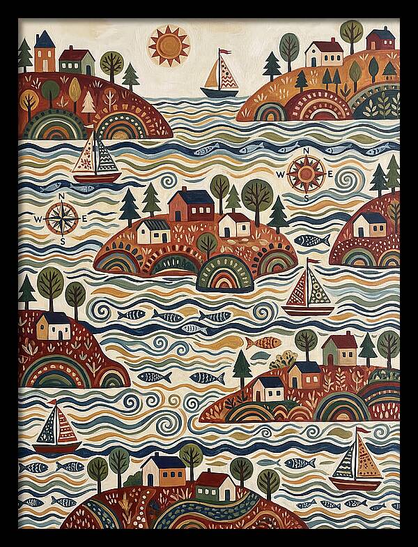 Folk Art Archipelago Landscape
