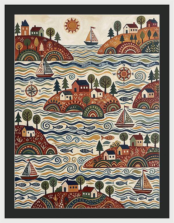 Folk Art Archipelago Landscape