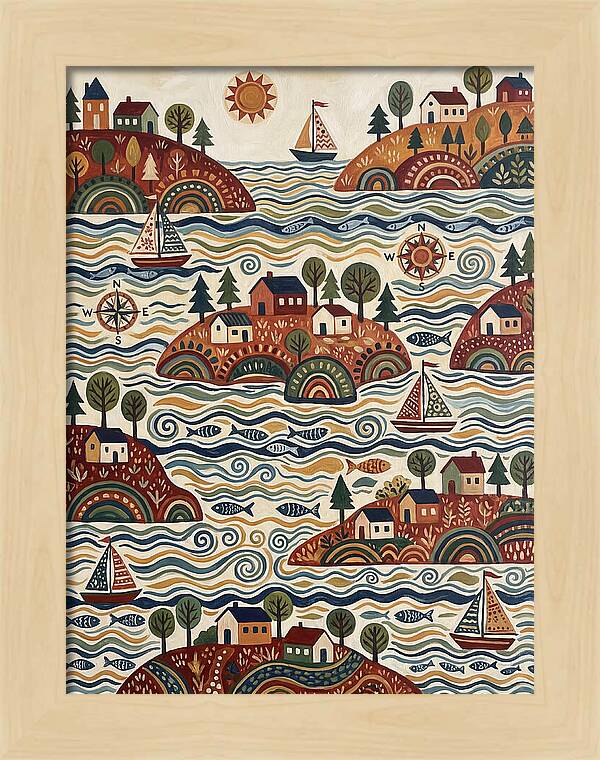 Folk Art Archipelago Landscape