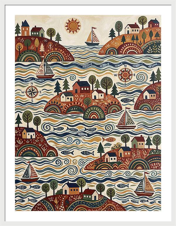 Folk Art Archipelago Landscape