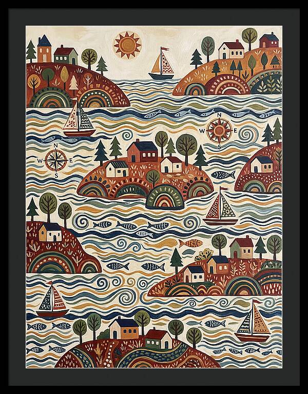 Folk Art Archipelago Landscape