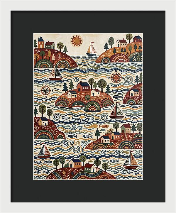 Folk Art Archipelago Landscape