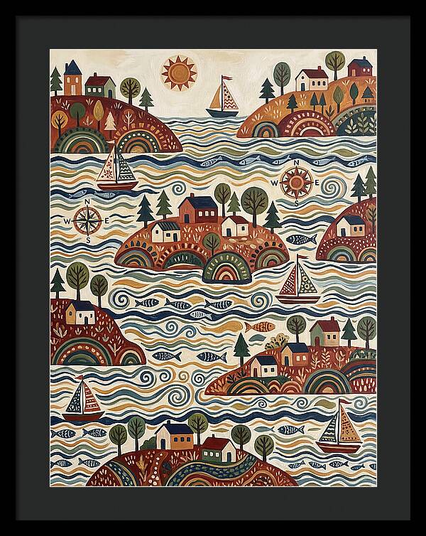 Folk Art Archipelago Landscape
