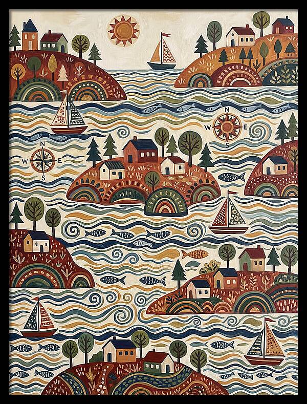 Folk Art Archipelago Landscape