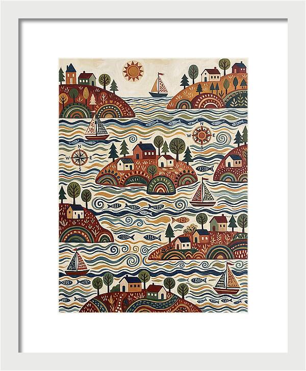 Folk Art Archipelago Landscape