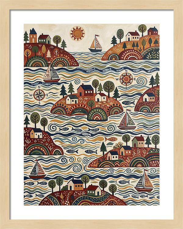 Folk Art Archipelago Landscape