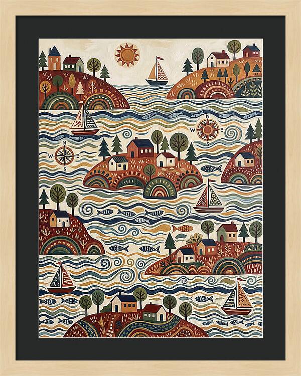 Folk Art Archipelago Landscape