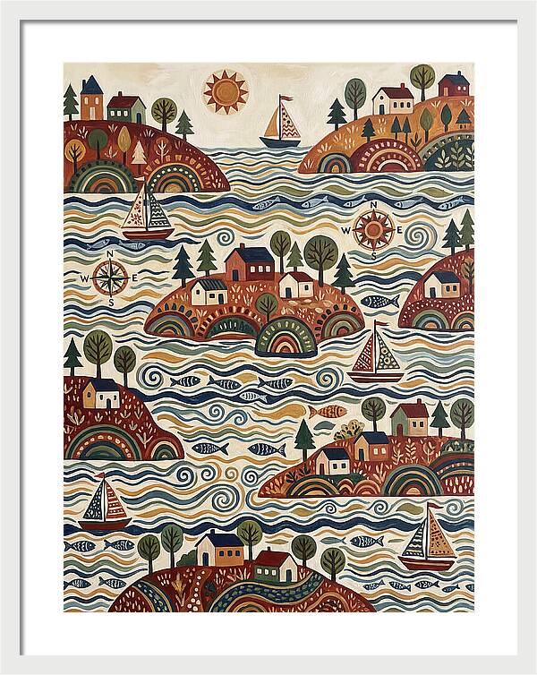 Folk Art Archipelago Landscape