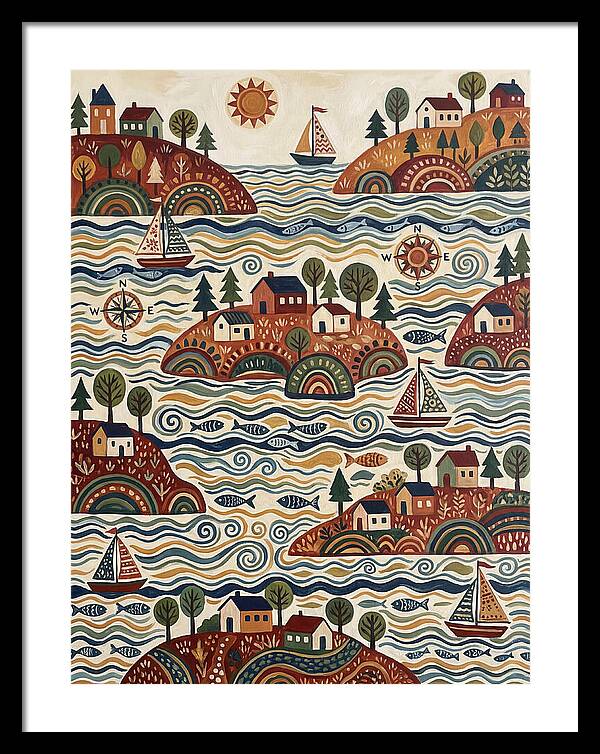 Folk Art Archipelago Landscape