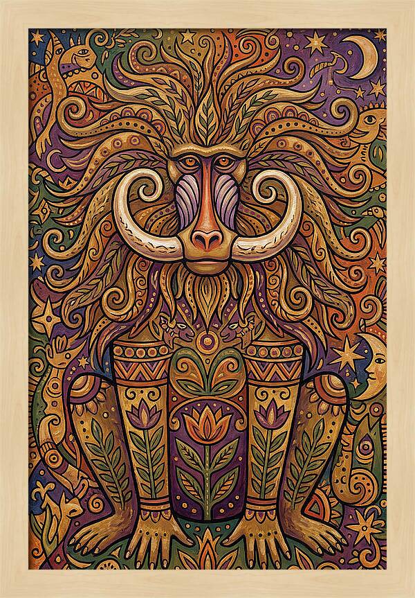 Folk Art Baboon