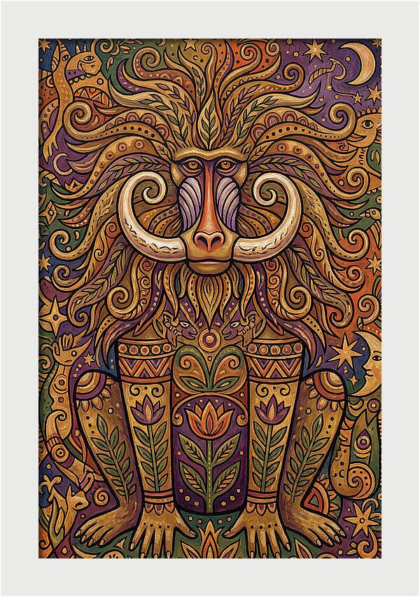 Folk Art Baboon