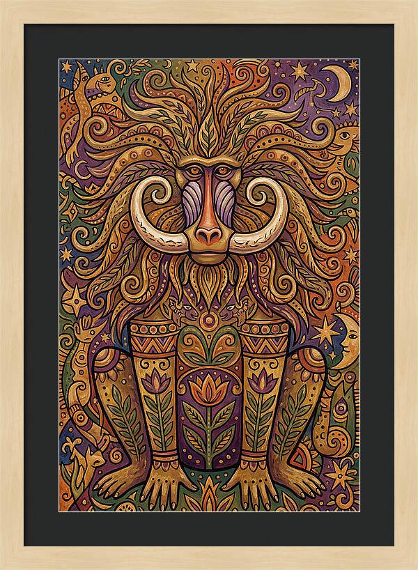 Folk Art Baboon