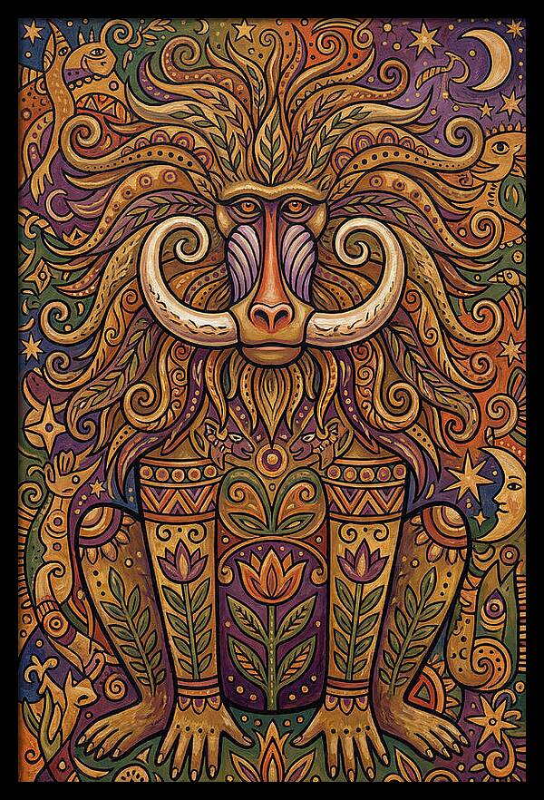 Folk Art Baboon
