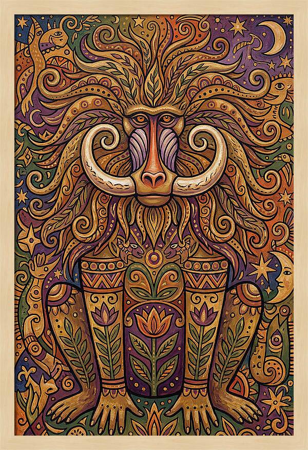Folk Art Baboon