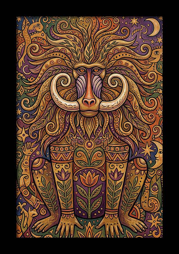Folk Art Baboon