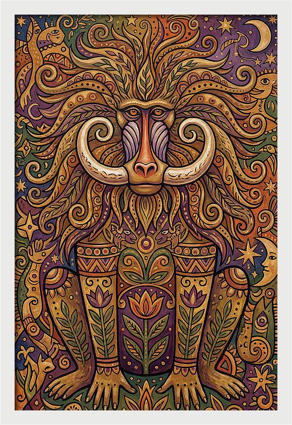 Folk Art Baboon