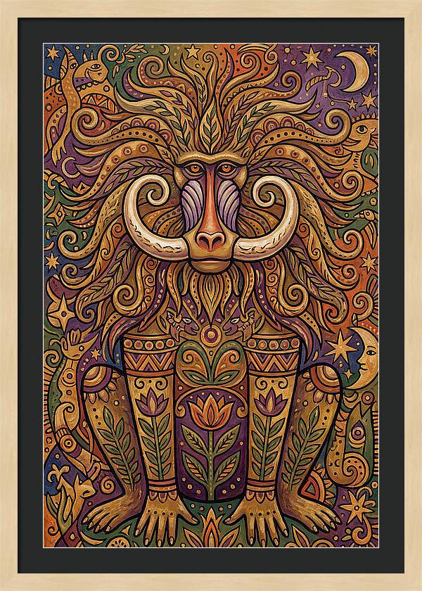 Folk Art Baboon
