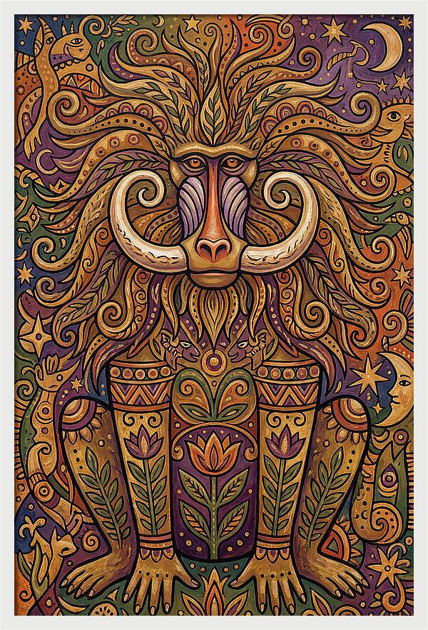 Folk Art Baboon