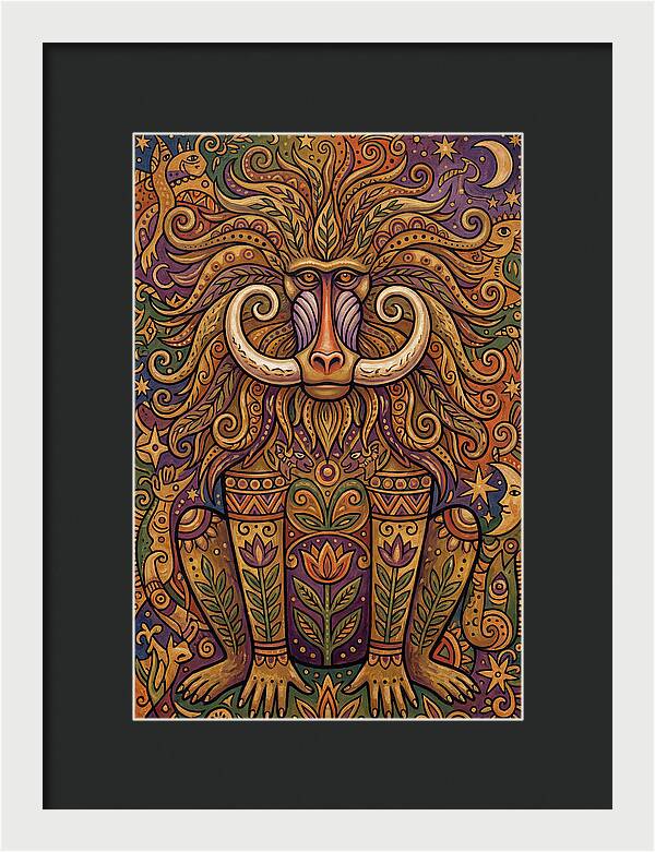 Folk Art Baboon