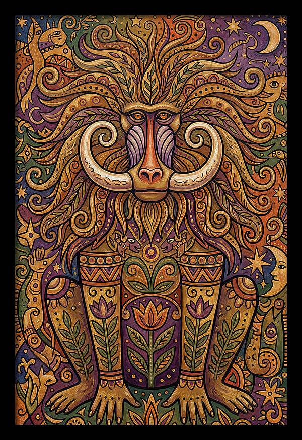 Folk Art Baboon