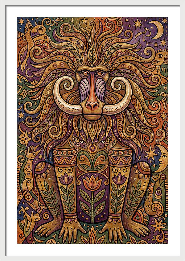 Folk Art Baboon